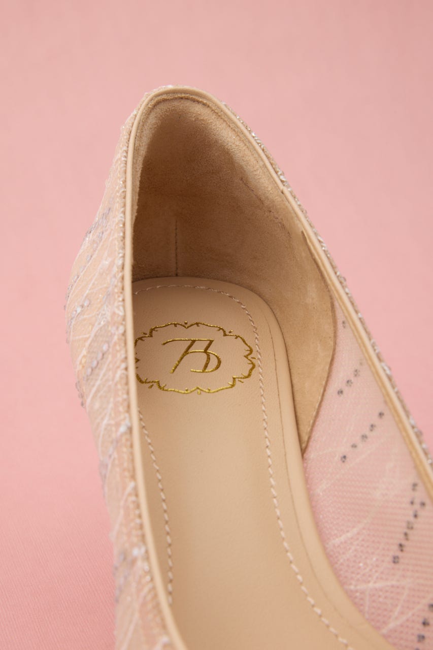 シースルーデザインストーンパンプス 柄APR 24.5cm