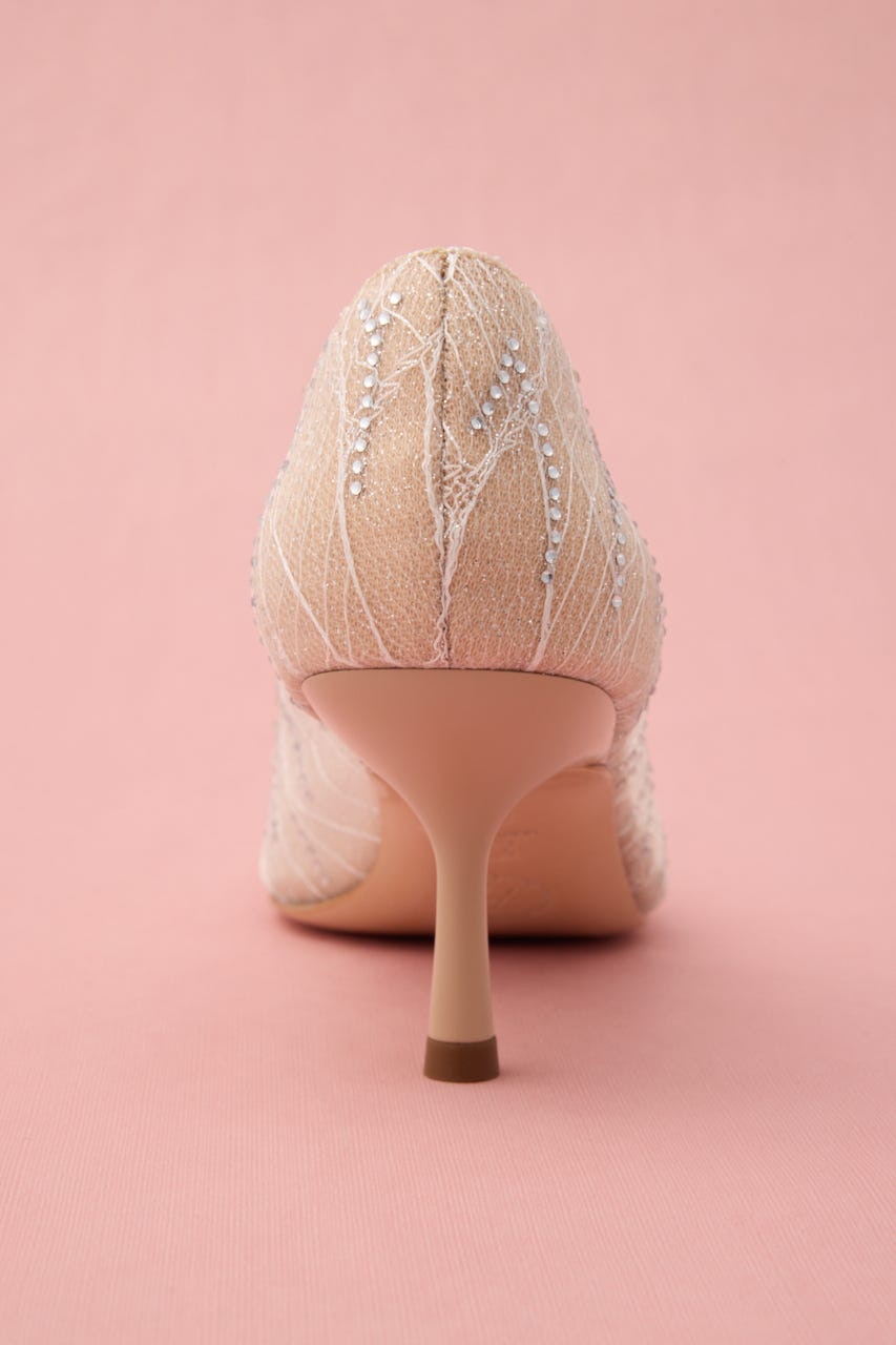 シースルーデザインストーンパンプス 柄APR 24.5cm