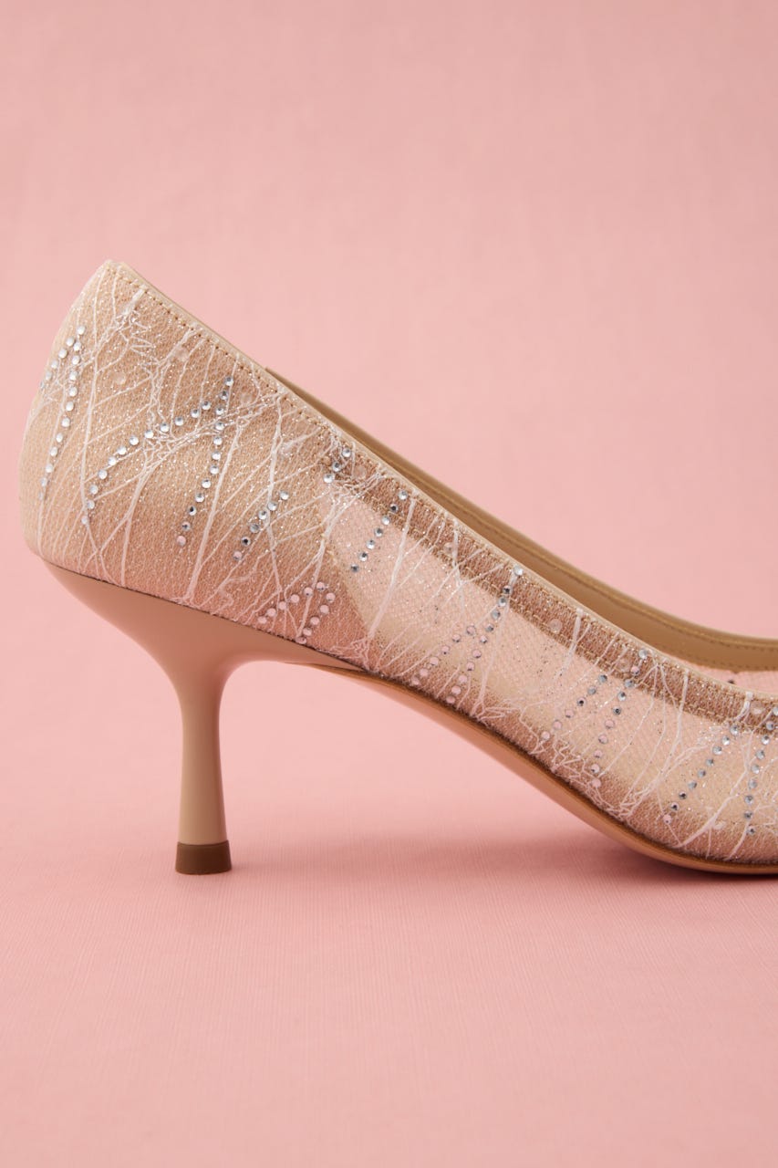 シースルーデザインストーンパンプス 柄APR 24.5cm