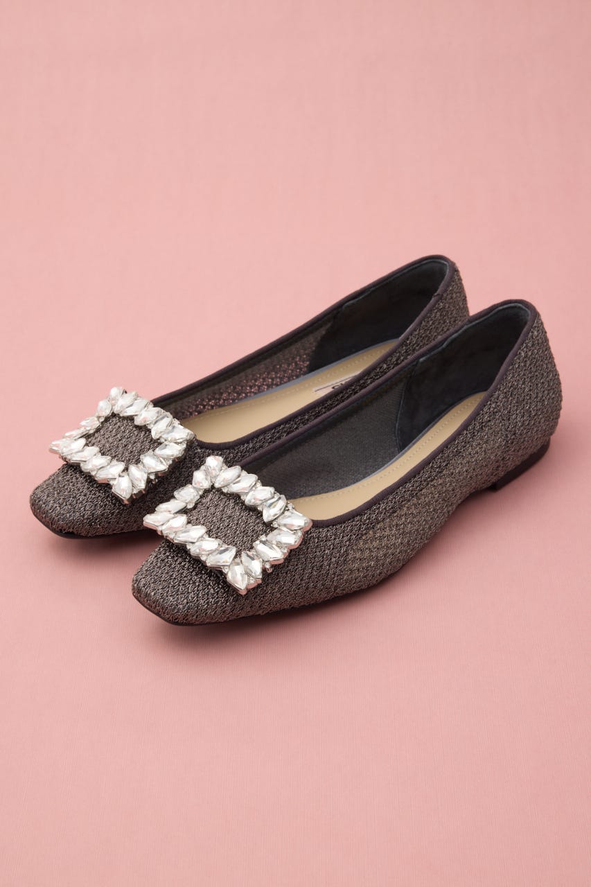 MIXメッシュシアーバックルフラット BLK 24.5cm