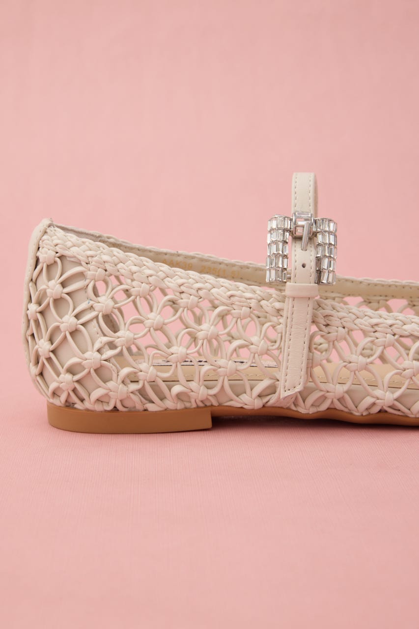 ブレイドサマーバックルフラット WHT 22.5cm