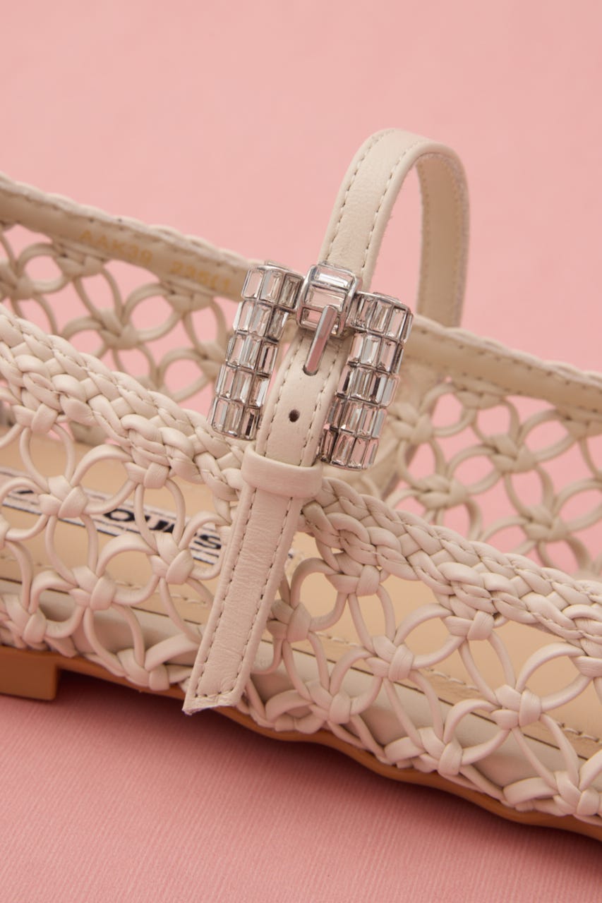 ブレイドサマーバックルフラット WHT 22.5cm