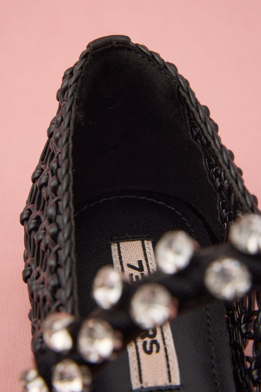 ブレイドサマービジューフラット BLK 24.0cm