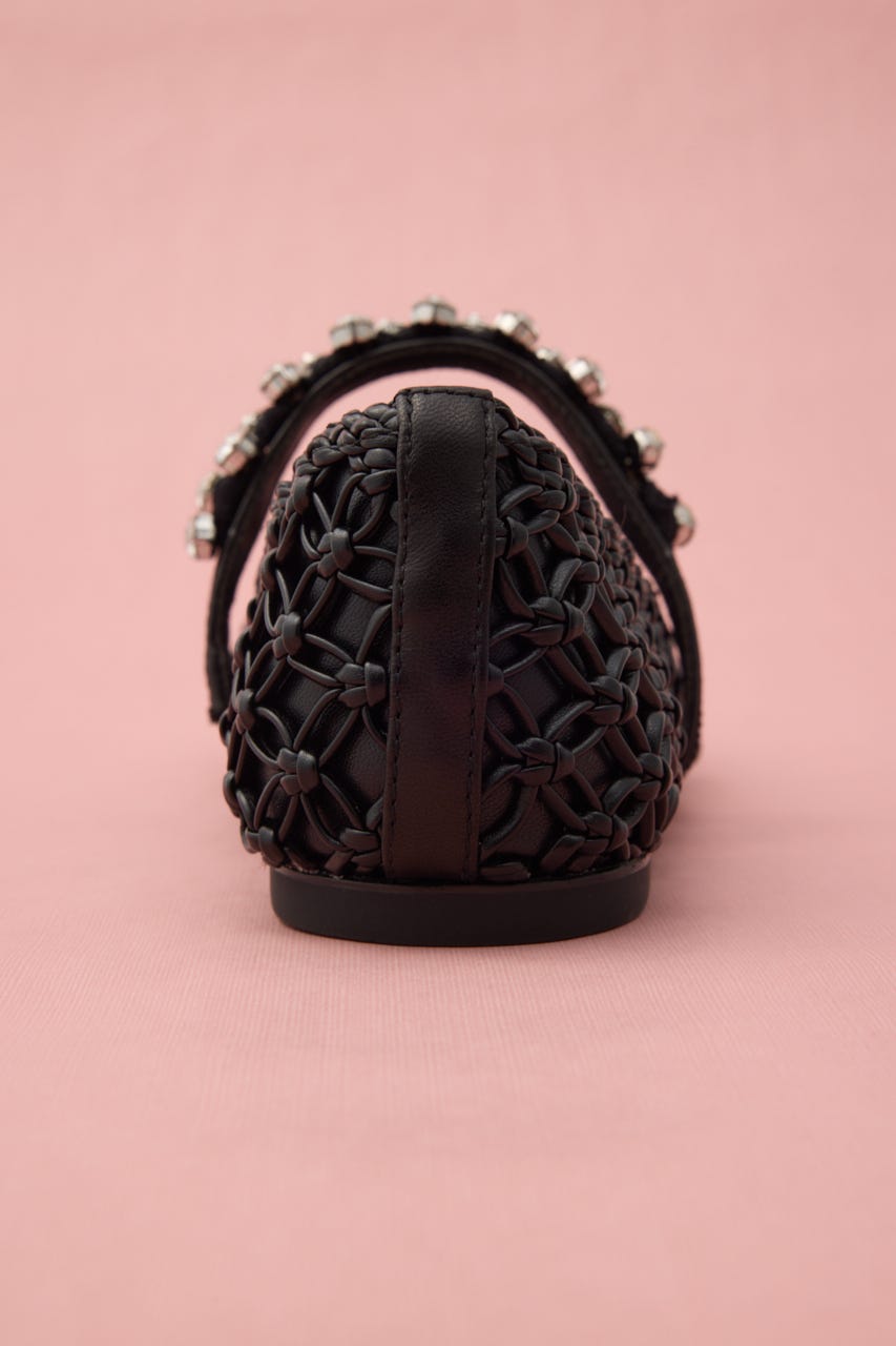 ブレイドサマービジューフラット BLK 24.0cm