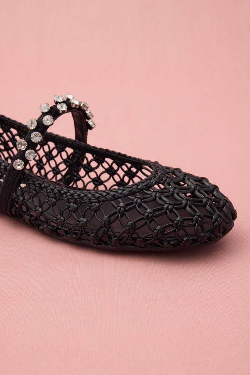 ブレイドサマービジューフラット BLK 24.0cm