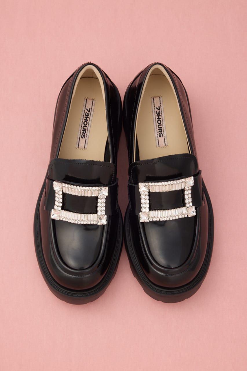 ルミナスリッチバックルローファー BLK 23.5cm