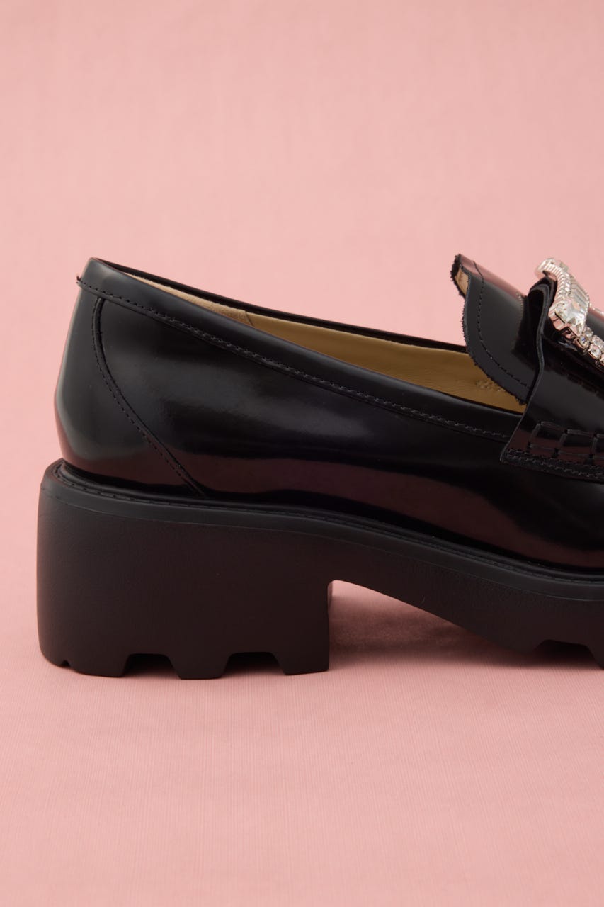 ルミナスリッチバックルローファー BLK 23.5cm
