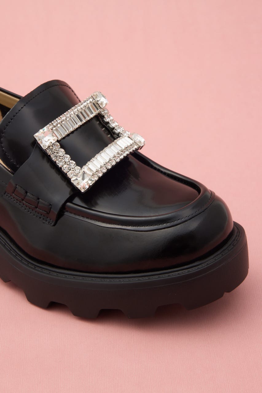 ルミナスリッチバックルローファー BLK 23.5cm