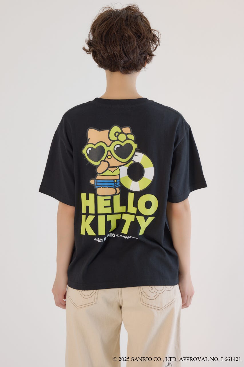 (サンリオキャラクターズ)SUNBURN キティ Tシャツ BLK S