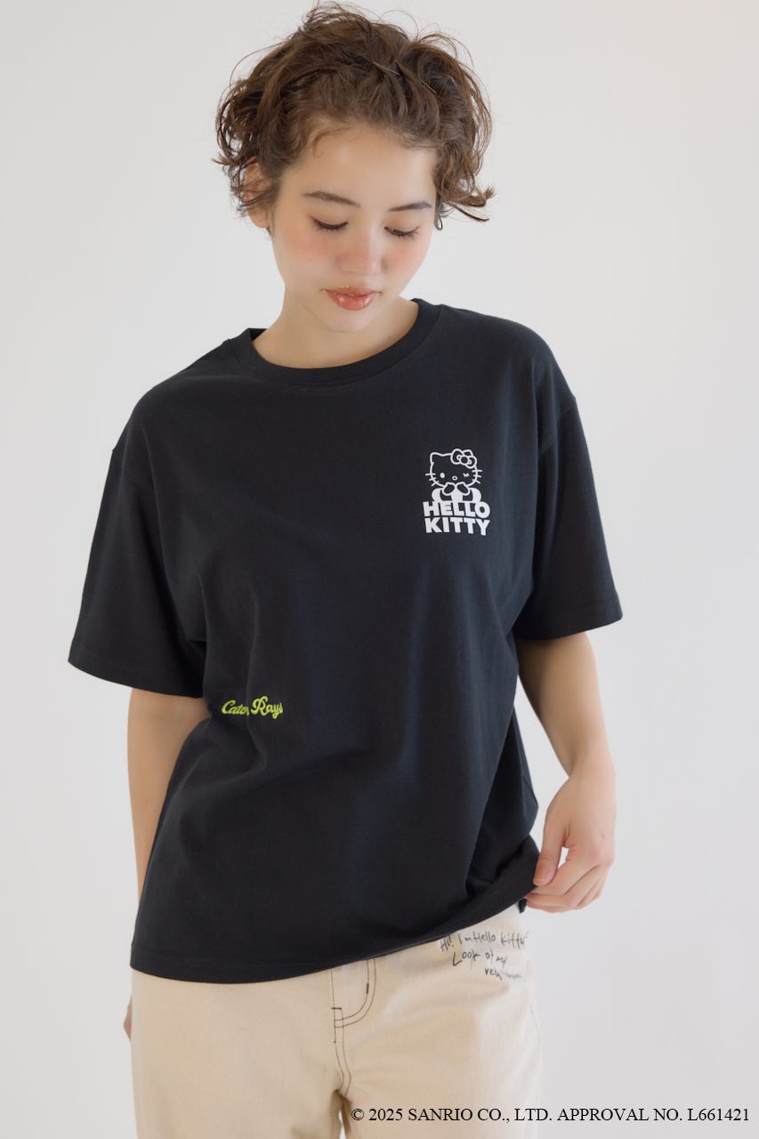 (サンリオキャラクターズ)SUNBURN キティ Tシャツ BLK S