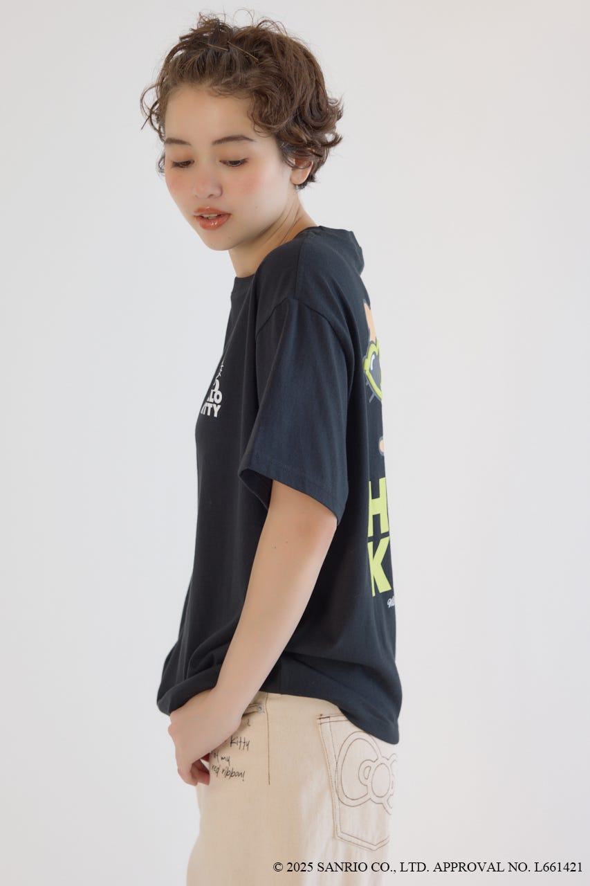 (サンリオキャラクターズ)SUNBURN キティ Tシャツ BLK S