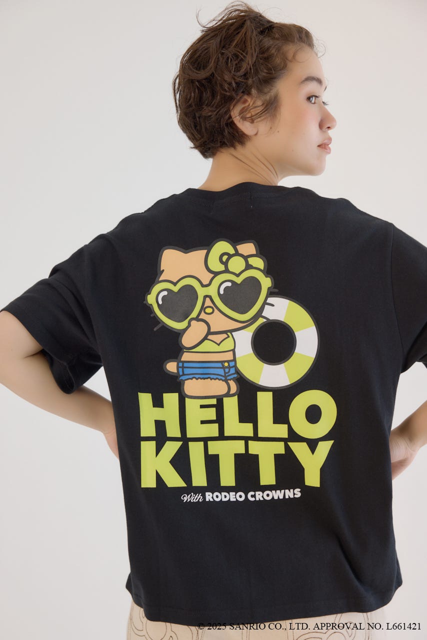 (サンリオキャラクターズ)SUNBURN キティ Tシャツ BLK S