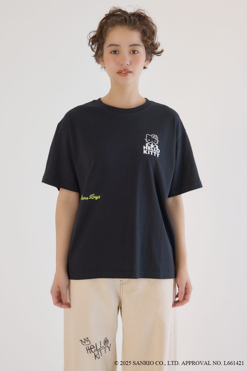 (サンリオキャラクターズ)SUNBURN キティ Tシャツ BLK S