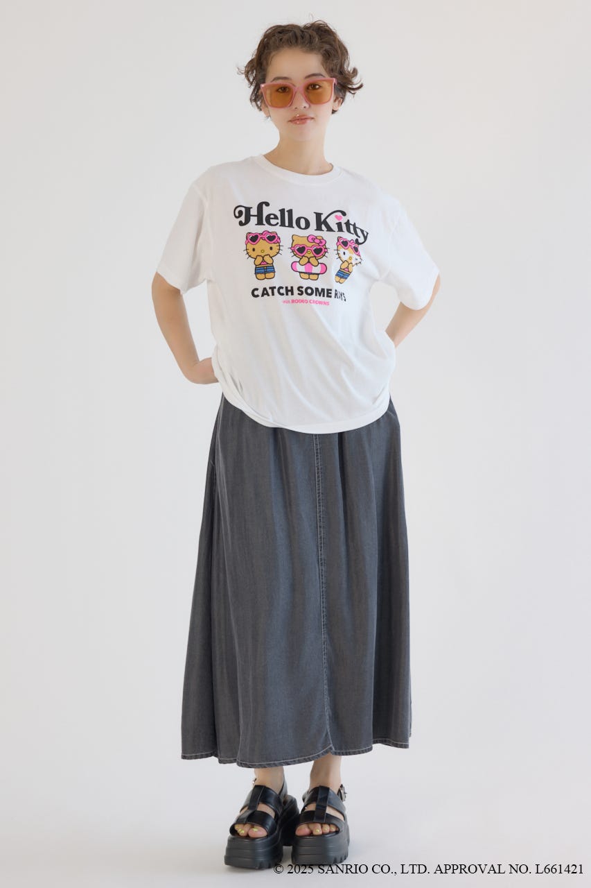 (サンリオキャラクターズ)SUNBURN キティ Tシャツ 柄WHT M