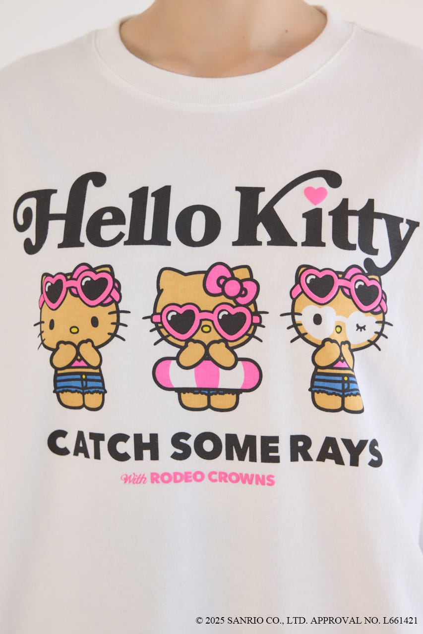 (サンリオキャラクターズ)SUNBURN キティ Tシャツ 柄WHT M