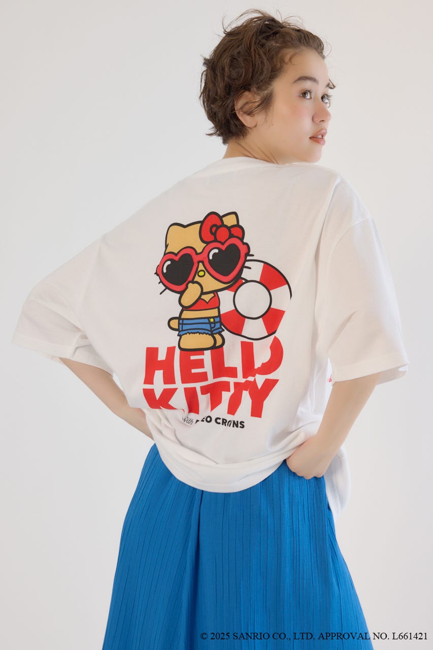 (サンリオキャラクターズ)SUNBURN キティ Tシャツ O/WHT S