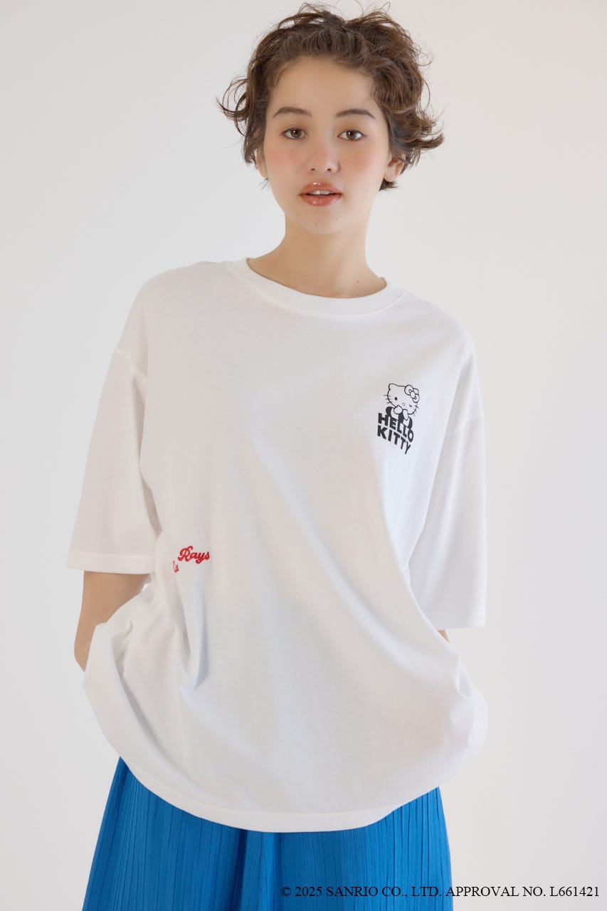 (サンリオキャラクターズ)SUNBURN キティ Tシャツ O/WHT S