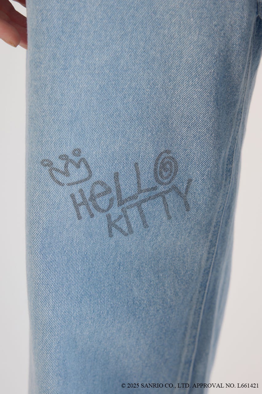 ロデオ キティ サンリオ ワイド デニム パンツ M RODEO CROWNS WIDE BOWL | (サンリオキャラクターズ)DRAWING