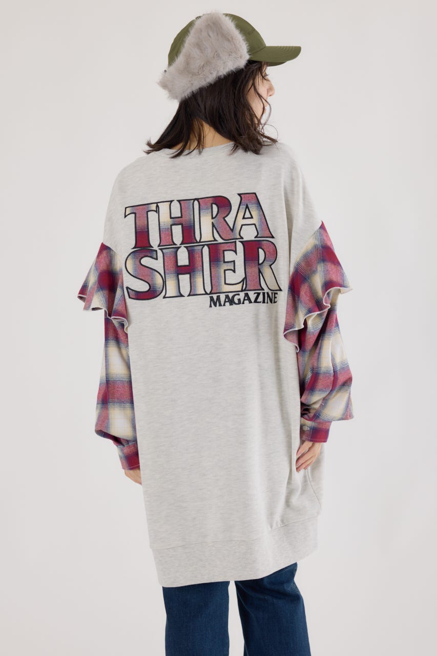 【UNISEX】(THRASHER) リメイクスウェットワンピース L/T.GRY FREE