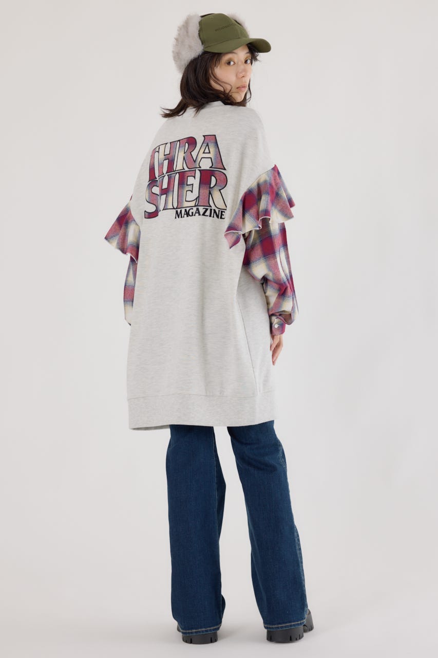 【UNISEX】(THRASHER) リメイクスウェットワンピース L/T.GRY FREE