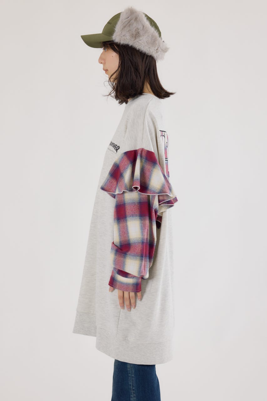 【UNISEX】(THRASHER) リメイクスウェットワンピース L/T.GRY FREE