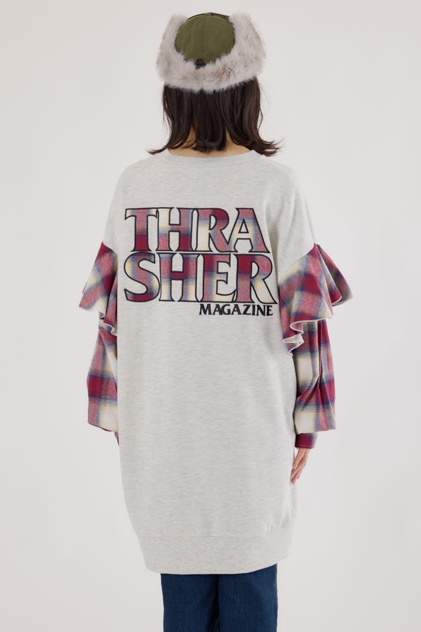 【UNISEX】(THRASHER) リメイクスウェットワンピース L/T.GRY FREE