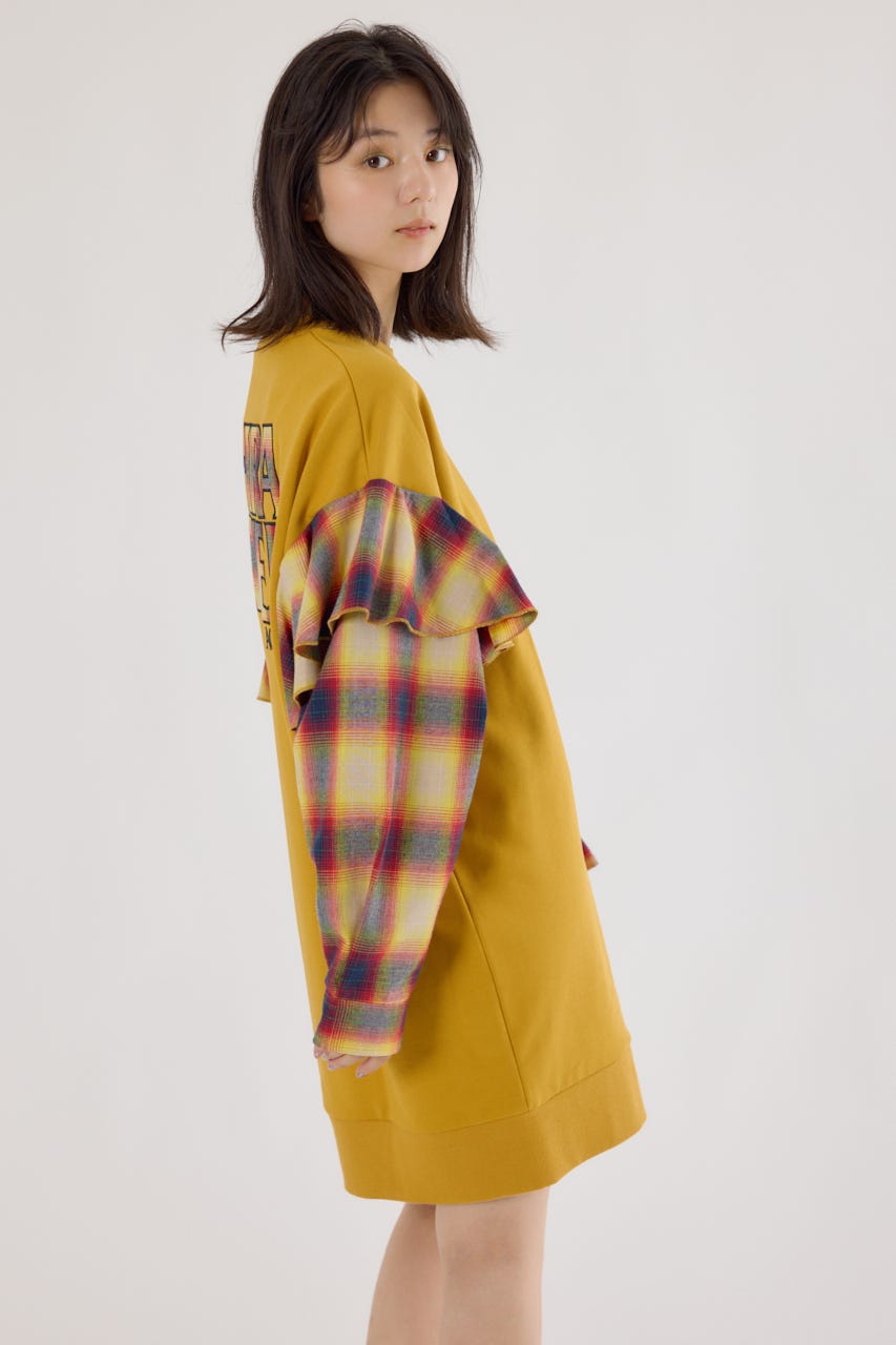 【UNISEX】(THRASHER) リメイクスウェットワンピース YEL FREE