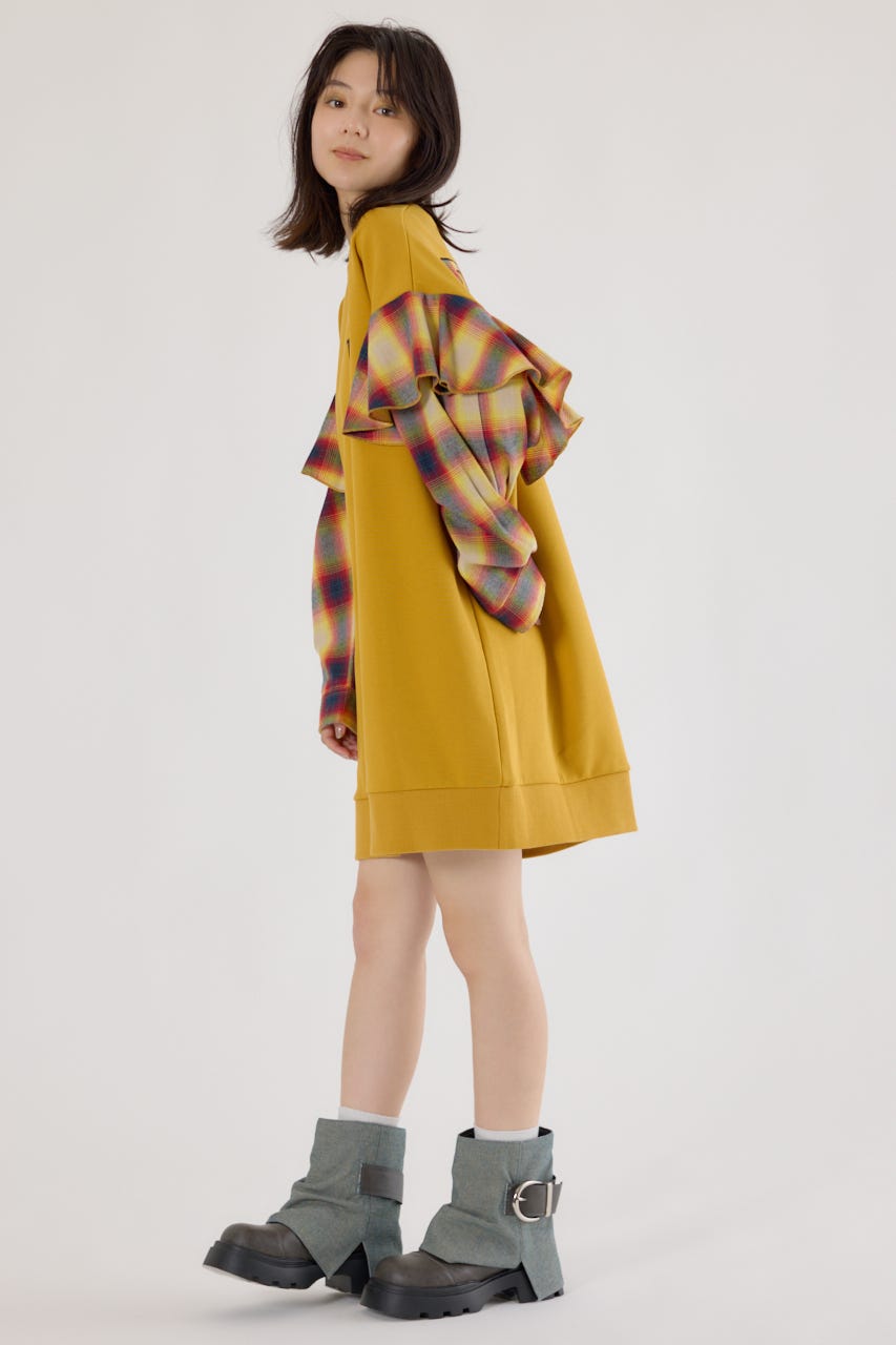 【UNISEX】(THRASHER) リメイクスウェットワンピース YEL FREE