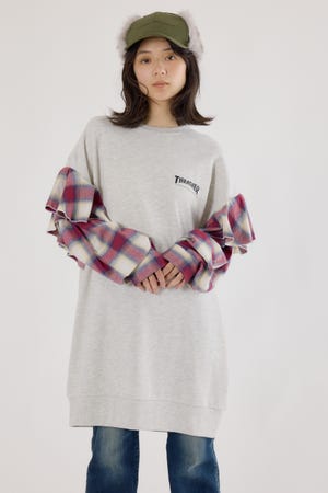 【UNISEX】(THRASHER) リメイクスウェットワンピース