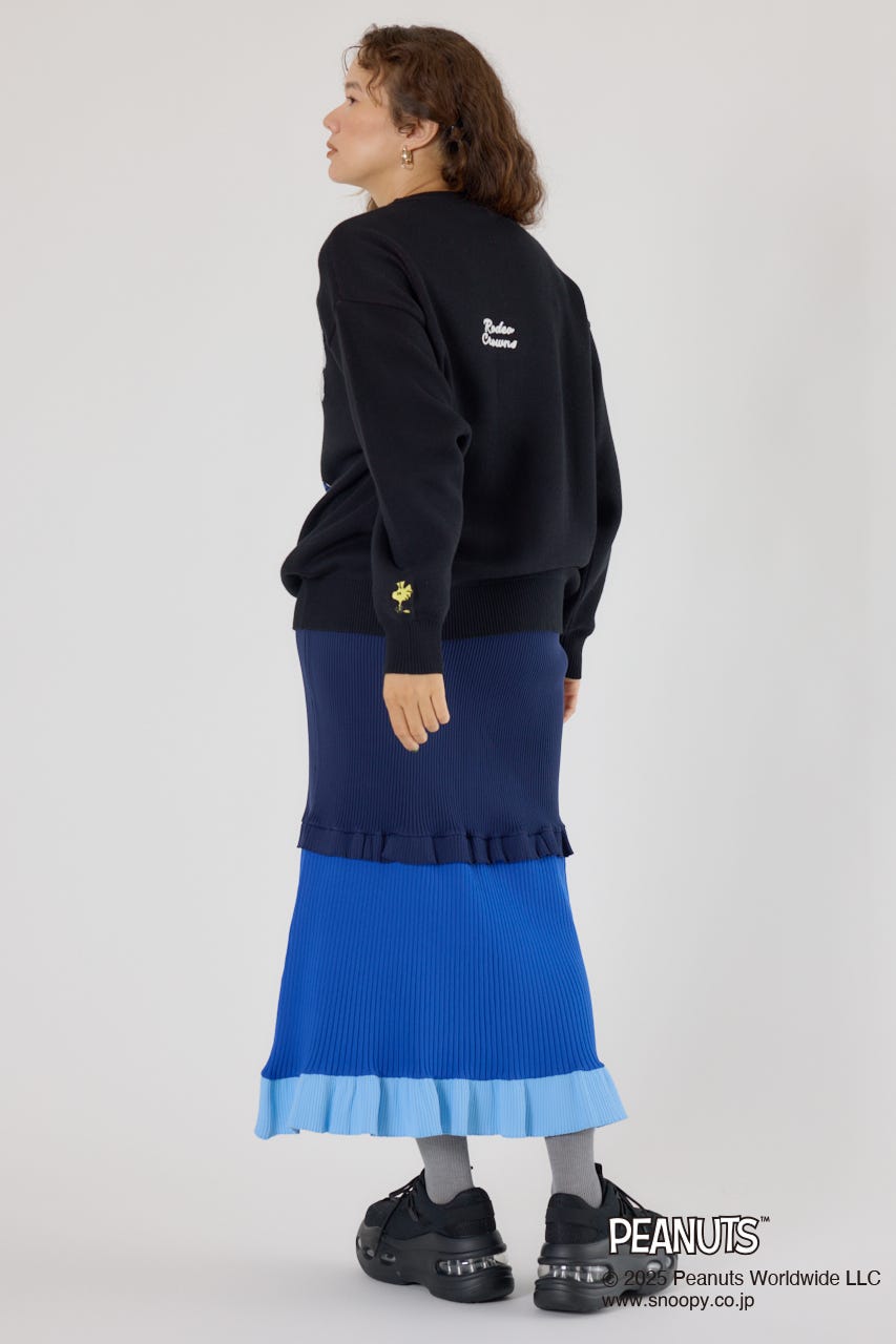 (PEANUTS) モチーフニットトップス BLK FREE