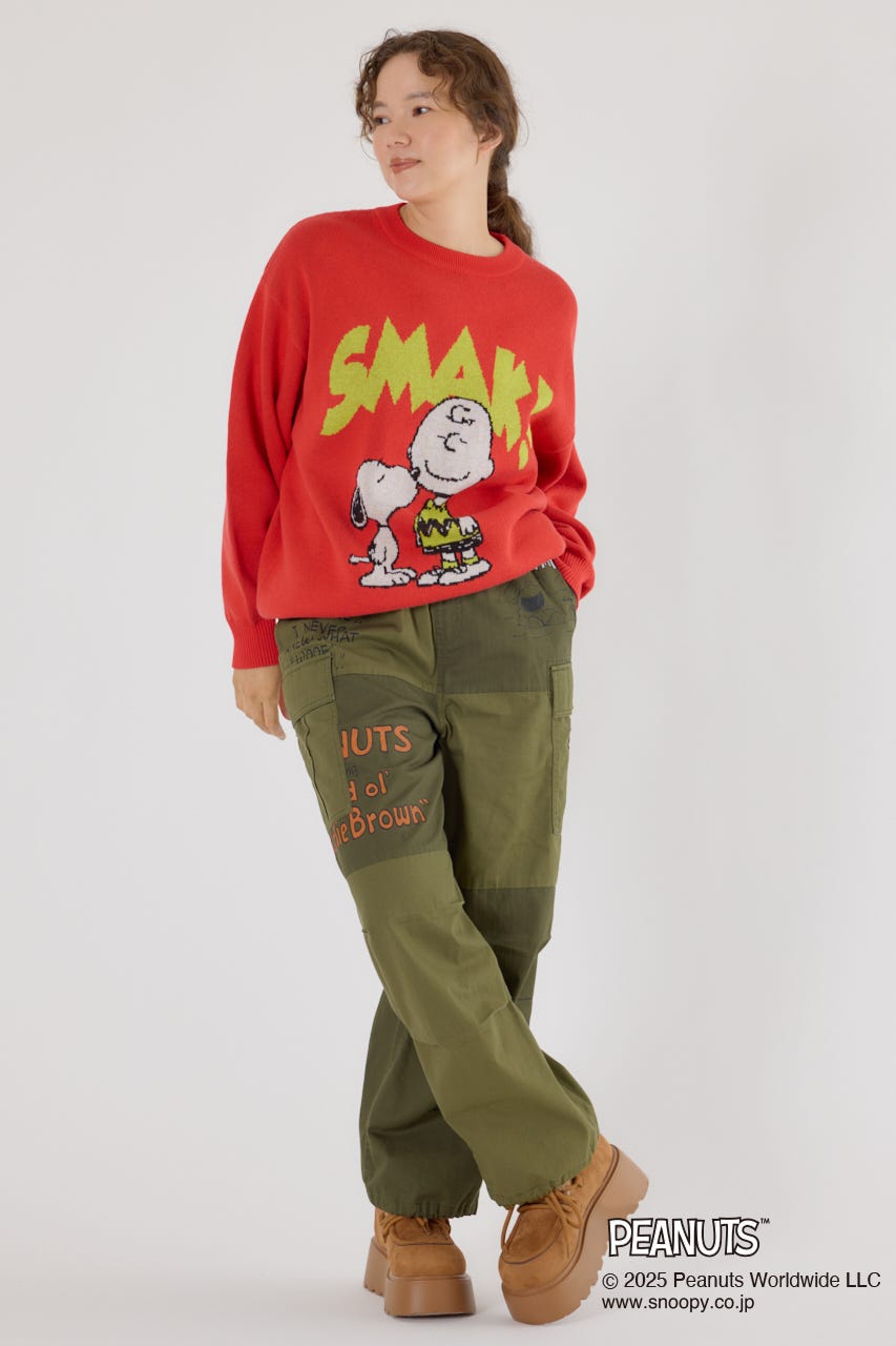 (PEANUTS) モチーフニットトップス ORG FREE