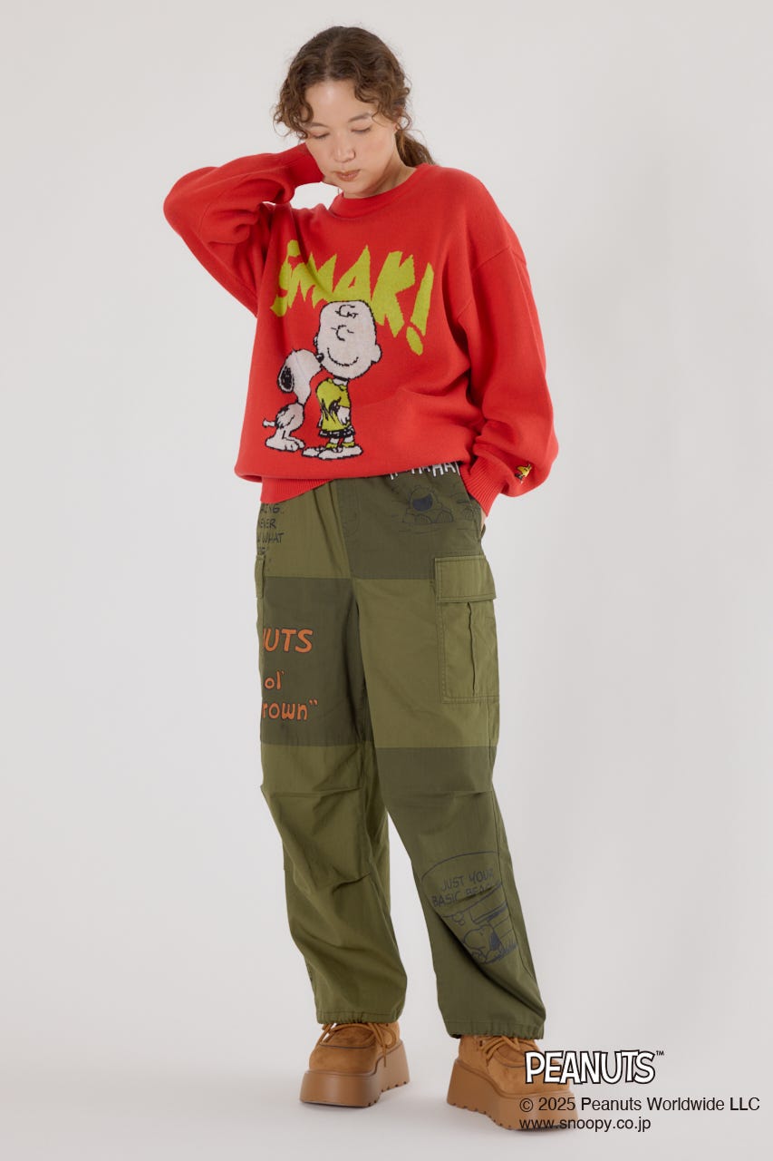 (PEANUTS) モチーフニットトップス ORG FREE