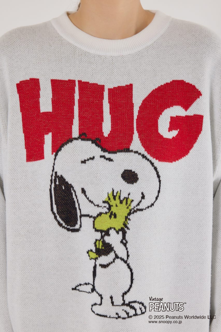 (PEANUTS) モチーフニットトップス O/WHT FREE