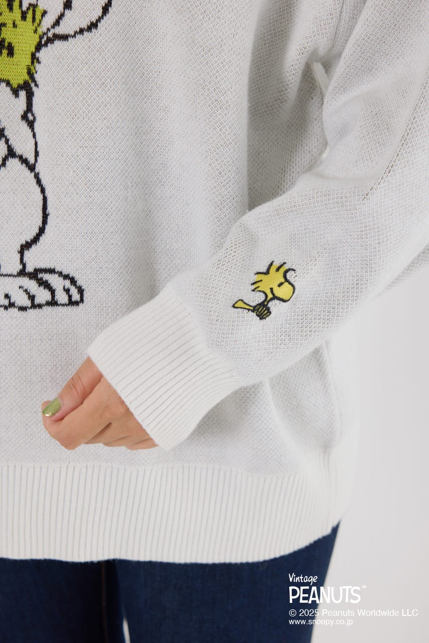 (PEANUTS) モチーフニットトップス O/WHT FREE