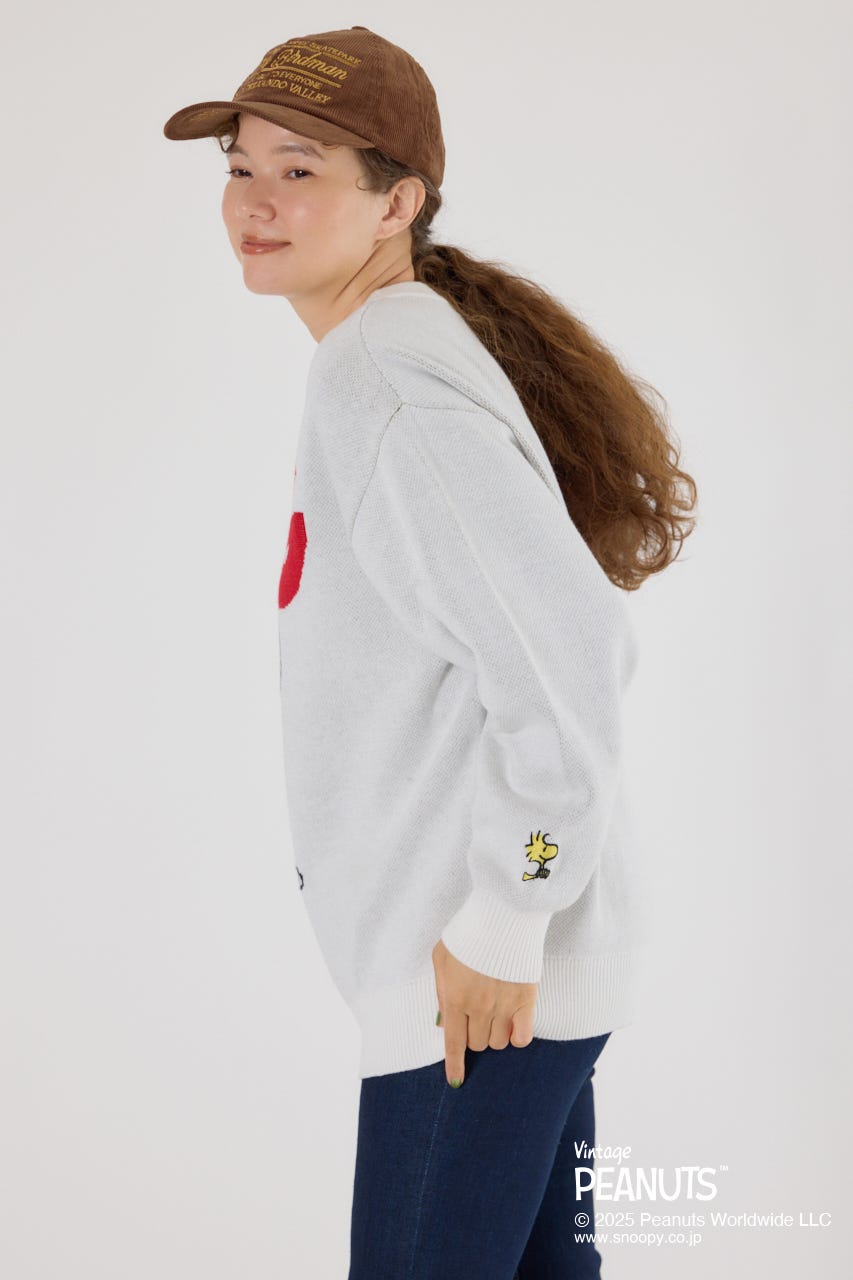 (PEANUTS) モチーフニットトップス O/WHT FREE