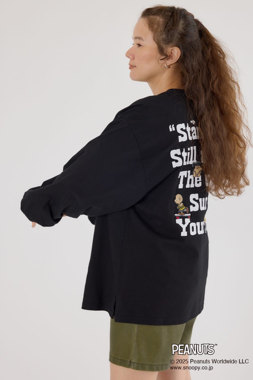 (PEANUTS)バルーンロングスリーブTシャツ BLK FREE