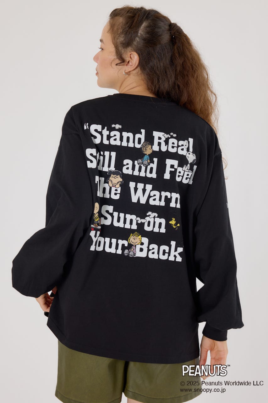 (PEANUTS)バルーンロングスリーブTシャツ BLK FREE
