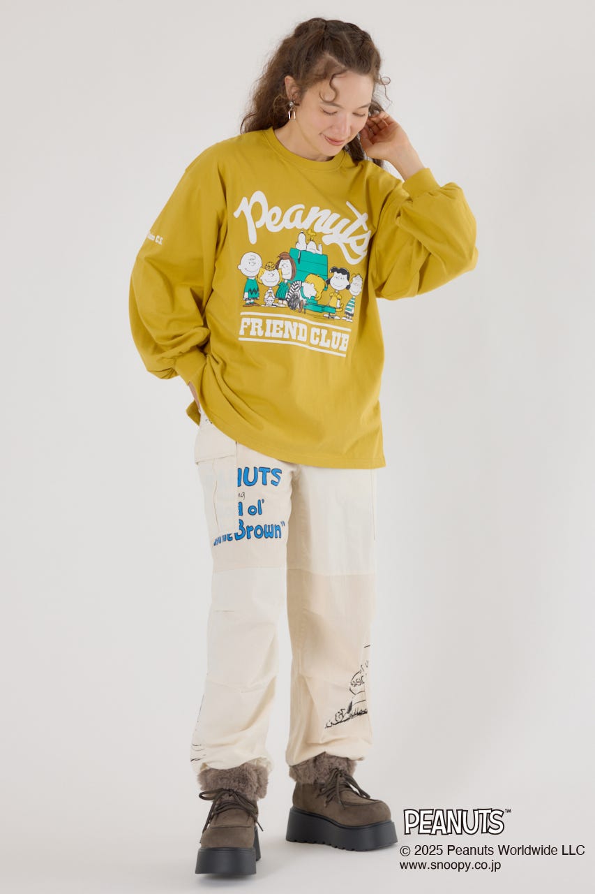(PEANUTS)バルーンロングスリーブTシャツ YEL FREE