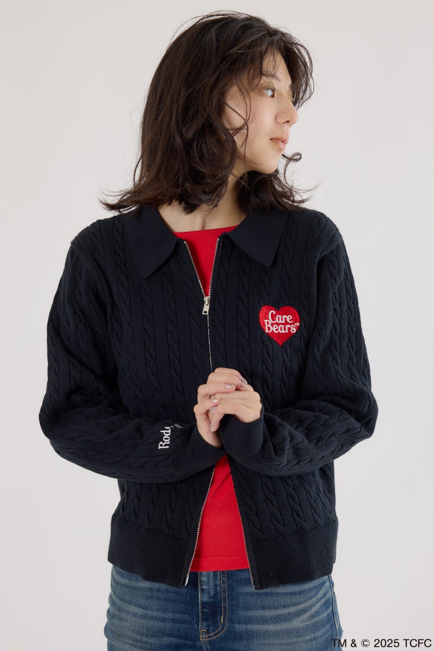 (Care Bears) モチーフジップカーディガン BLK FREE