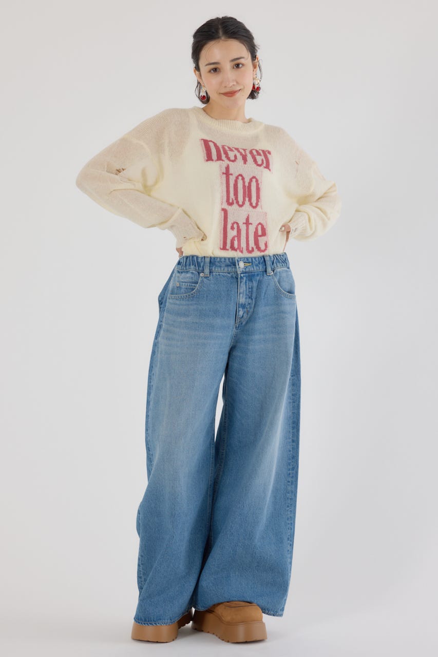 ビッグリボンデニムパンツ　ブルー RODEO CROWNS WIDE BOWL RODEO CROWNS WIDE BOWL ビッグリボンデニムパンツ BLU