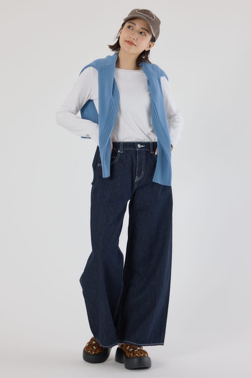 ビッグリボンデニムパンツ　ブルー RODEO CROWNS WIDE BOWL RODEO CROWNS WIDE BOWL | ビッグリボンデニムパンツ (ワイド