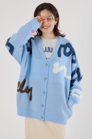 LETTER LOGOニットカーディガン