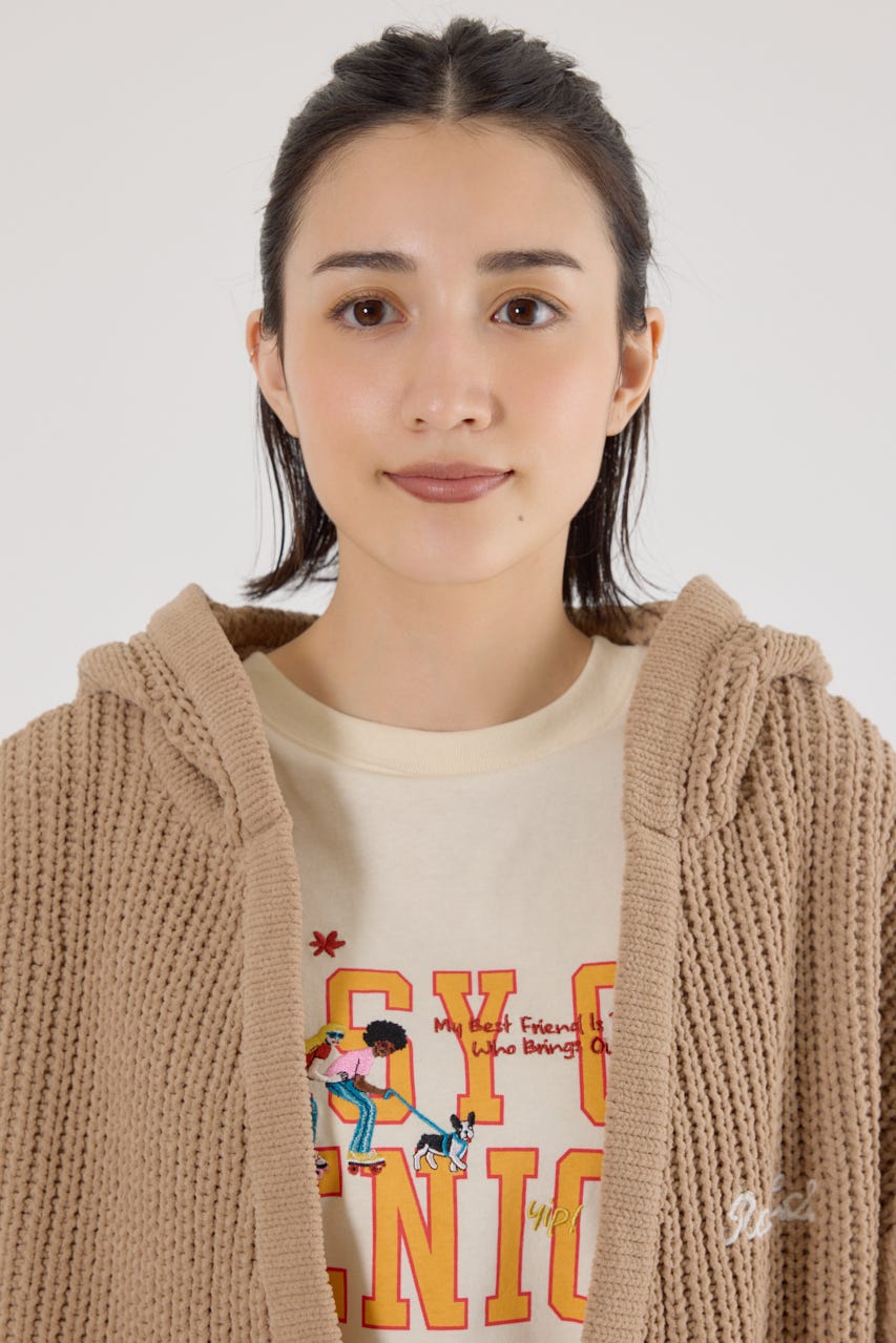 モールニットトッパーカーディガン BEG FREE