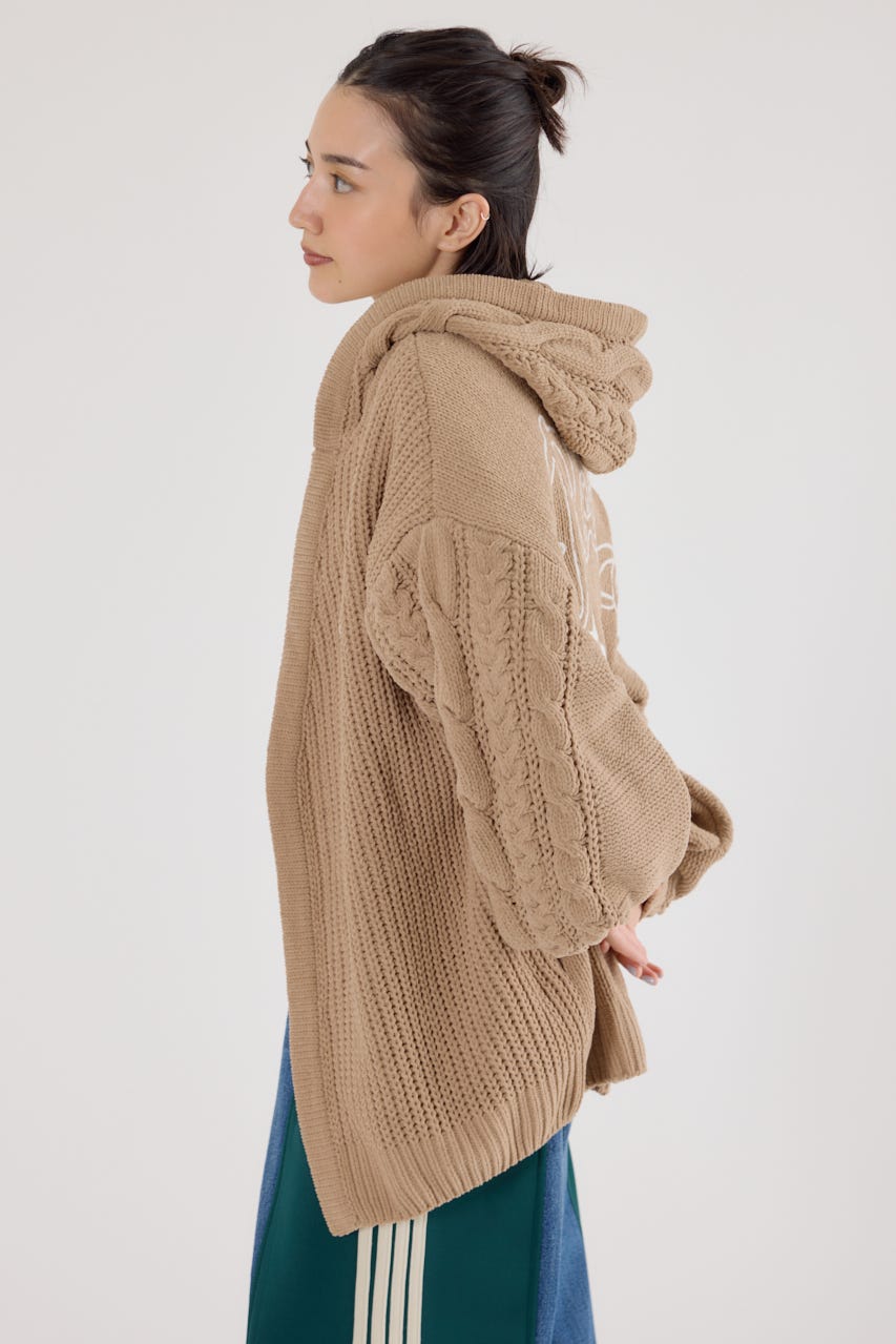 モールニットトッパーカーディガン BEG FREE