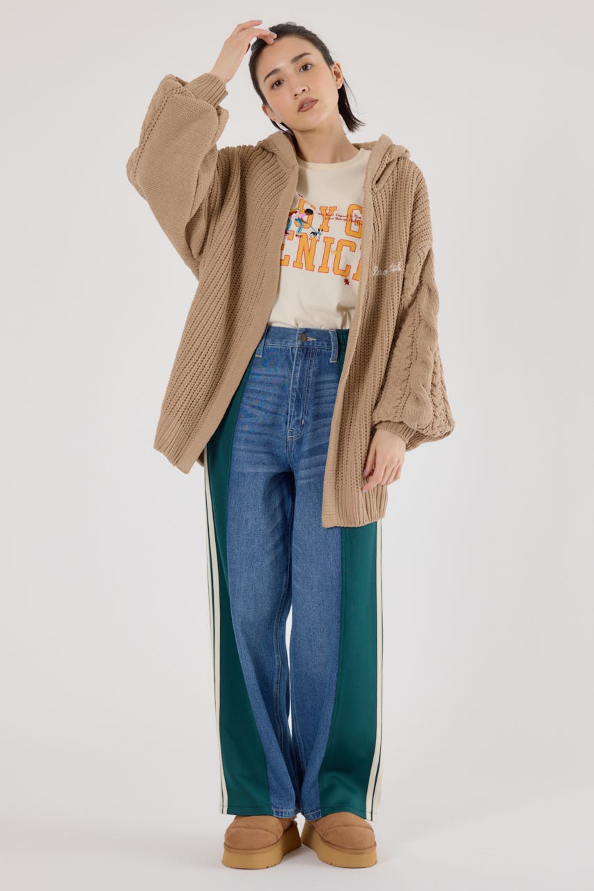 モールニットトッパーカーディガン BEG FREE