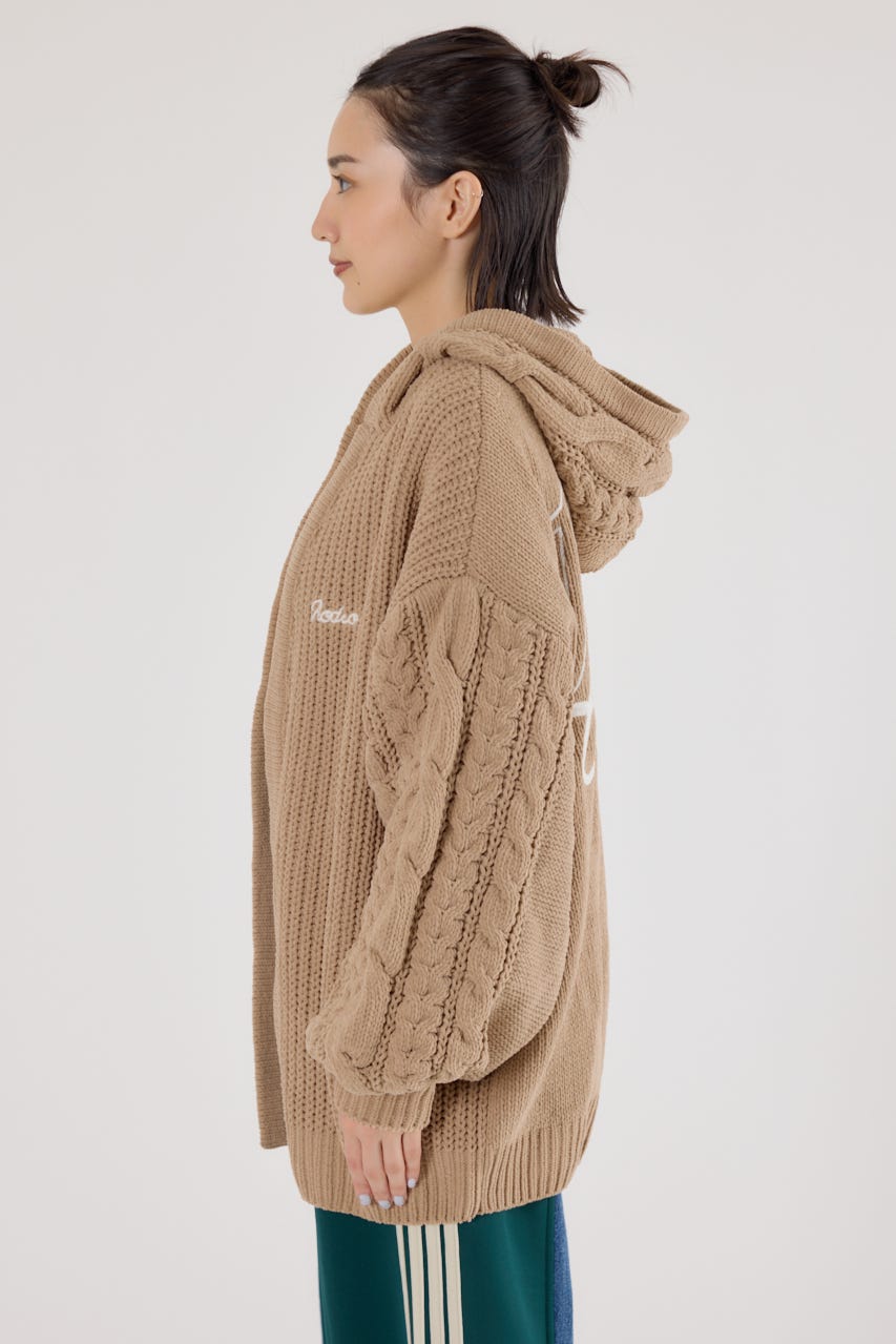 モールニットトッパーカーディガン BEG FREE