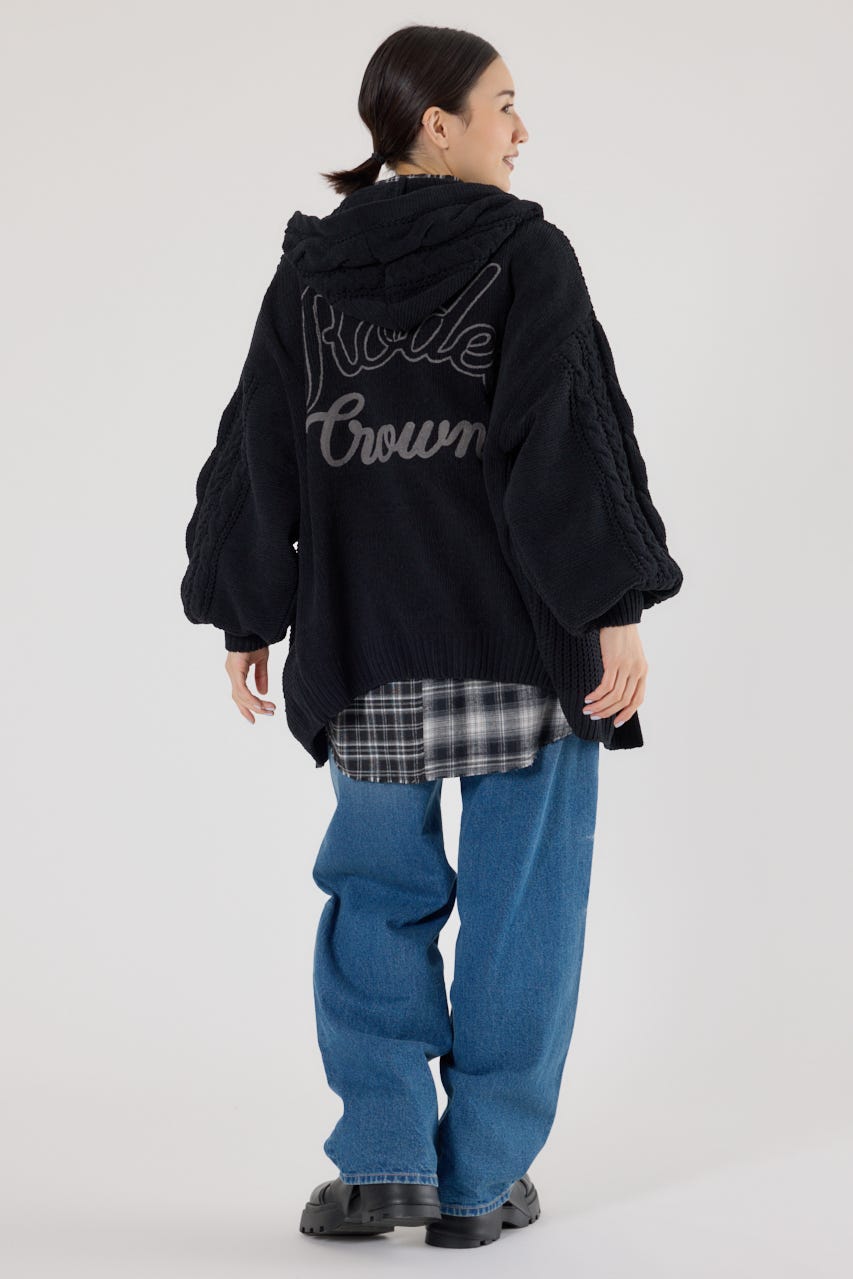 モールニットトッパーカーディガン BLK FREE