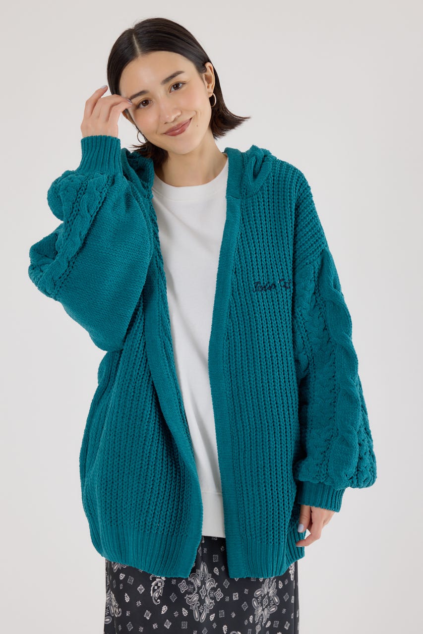 モールニットトッパーカーディガン D/SAX FREE