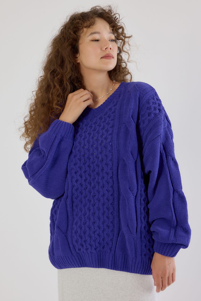 RODEO CROWNS WIDE BOWLのVネックモールニットトップス