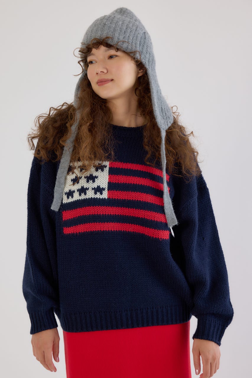 RODEO CROWNS WIDE BOWLのローゲージジャガードニットトップス